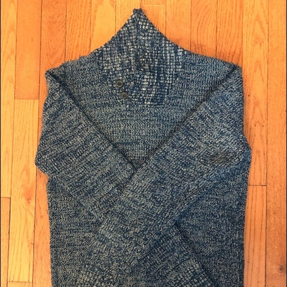 Men's Levi's Blue and White Shawl Collar Sweater